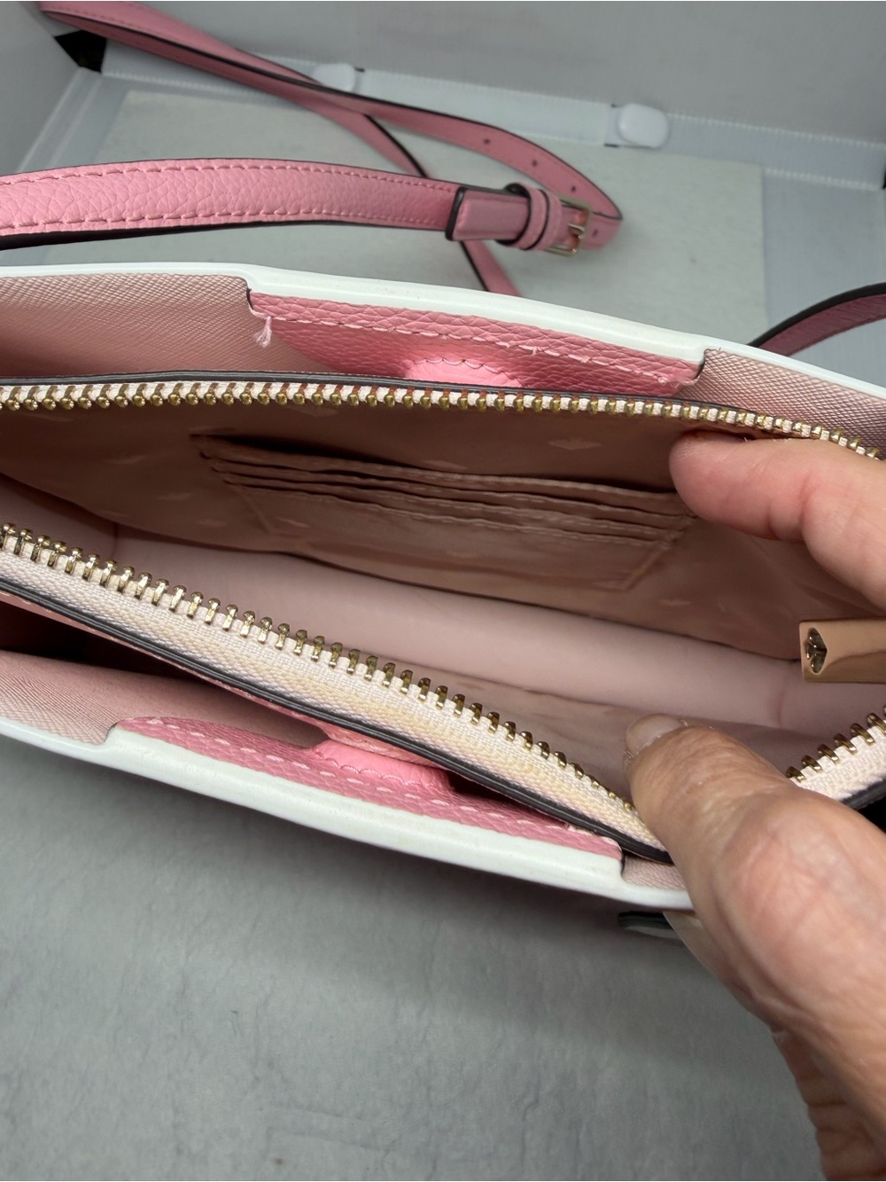 kate spade Pink Leather Shoulder Bag with Matching Wallet and Cream Tag - Picture 9 of 15